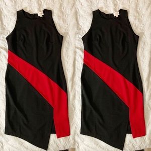 Eci New York red and black midi dress